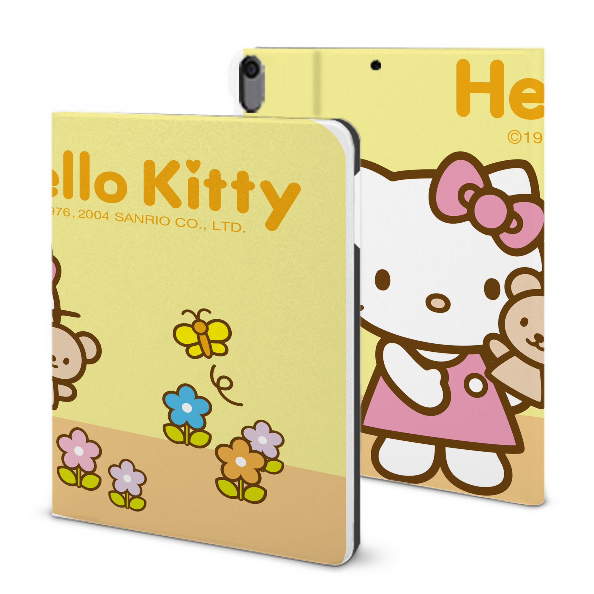 （画像用） Hello Kitty ハローキティ IPad ケース ブック型 PUレザー TPU 耐衝撃 軽量 薄型 ペン収納なし 全面保護 IPad 各モデル対応